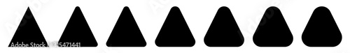 Triangle Icon Black Rounded | Label Triangles | Frame Logo | Emblem | Traffic Sign | Road Symbol | Isolated | Variations photo