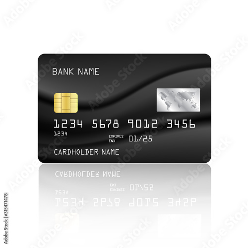 Credit card vector with abstract black mesh design background