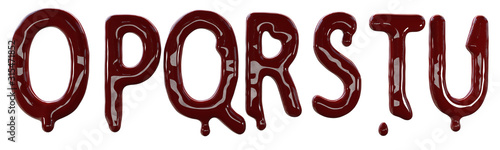 Wallpaper Mural Creepy letters made from red fresh blood. 3d render isolated on white background. Torontodigital.ca
