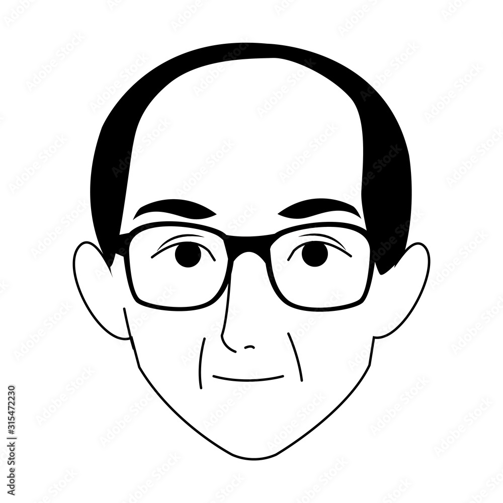 old man with glasses icon, flat design old man with glasses icon, flat design