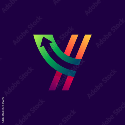 Letter Y logo with arrow inside.