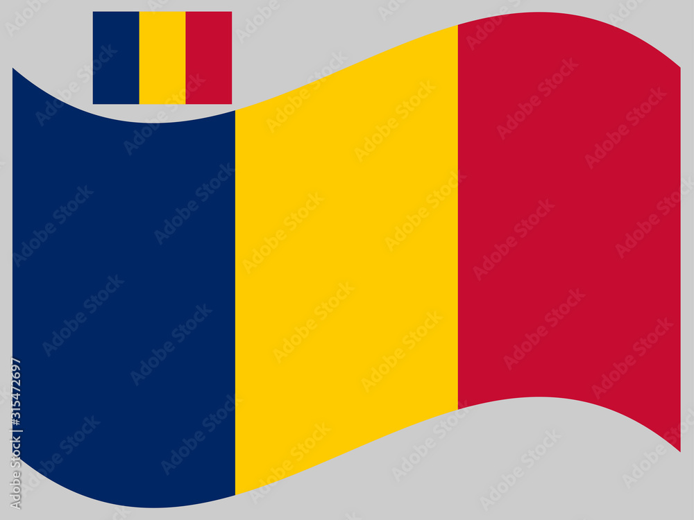 Fototapeta premium Wave Flag of Chad Vector illustration eps 10