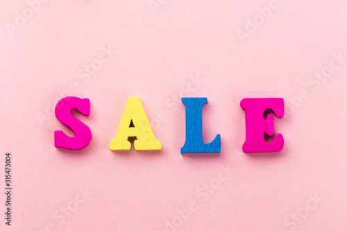 Sale on a pink background 