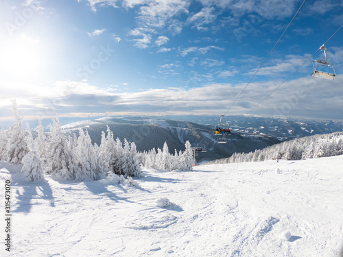 Stuhleck Semmering skiing region during winter photo