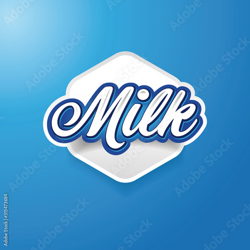 Milk label lettering badge