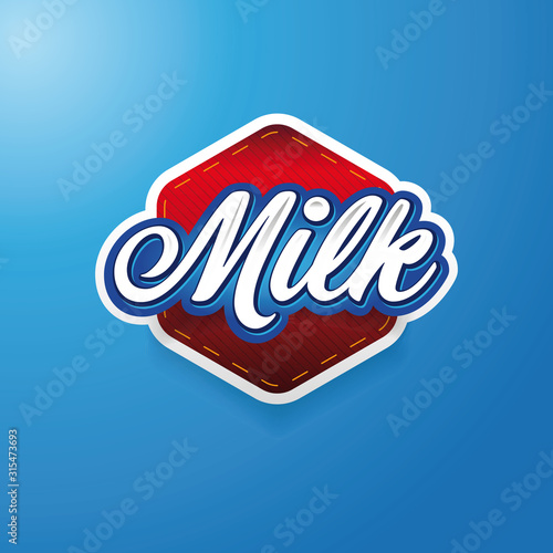 Milk label lettering badge