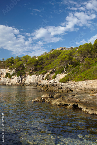 Clear water in Cala Macarella in Menorca,Balearic Islands, Spain