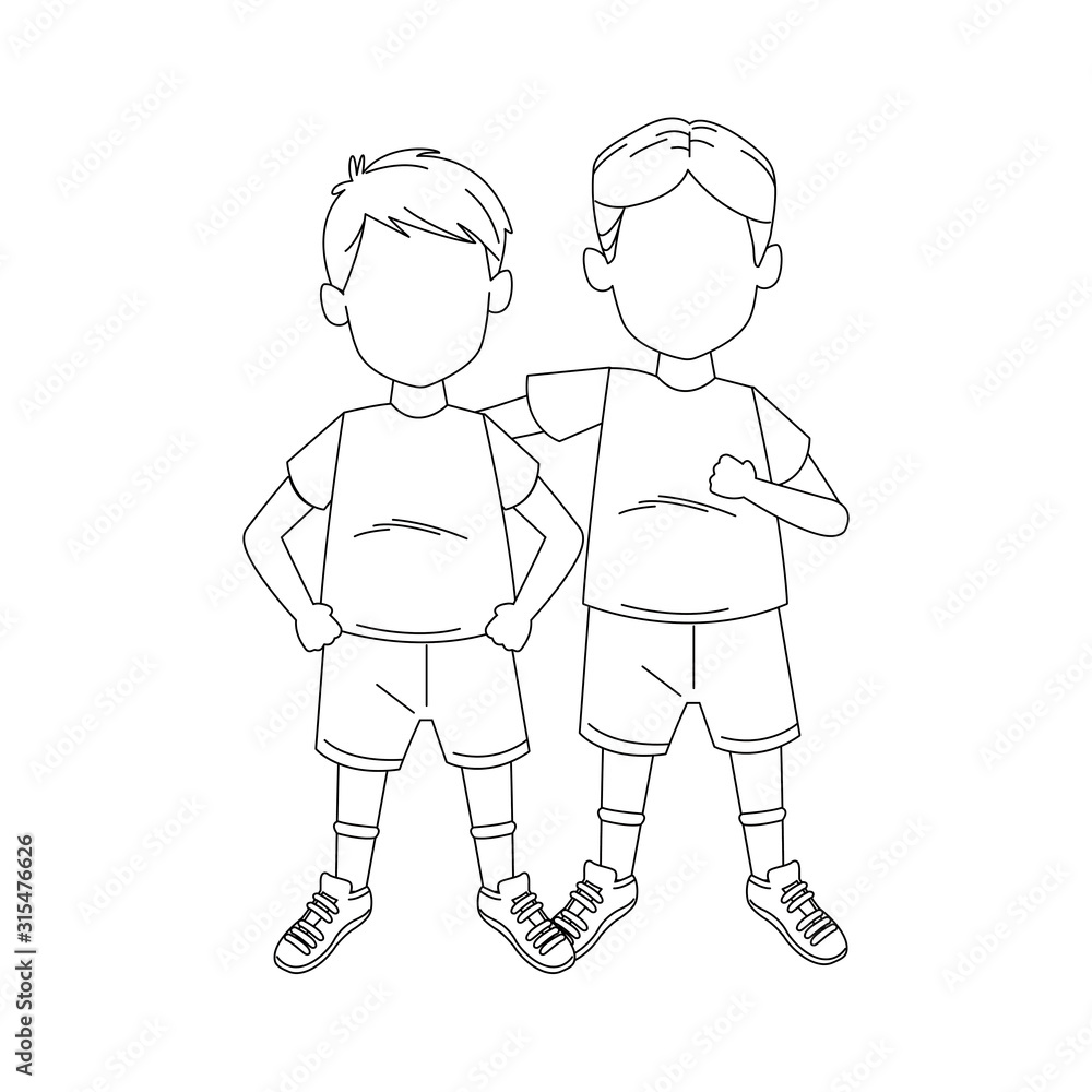 little boys standing icon, flat design little boys standing icon, flat design
