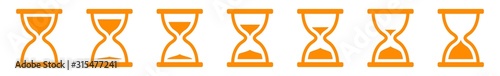 Hourglass Icon Orange | Hourglasses | Time Symbol | Sandglass Logo | Clock Sign | Timer | Isolated | Variations