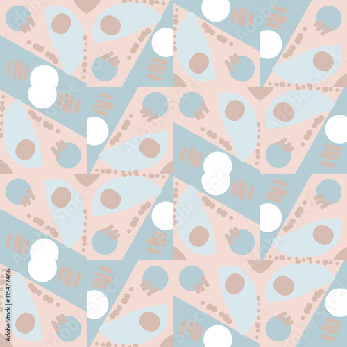 Abstract geometric seamless pattern. Tile background. Infinity wrapping paper with different shapes. Creative texture. Vector illustration. 