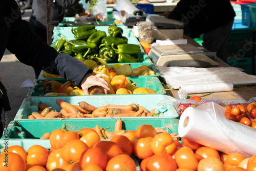 Vegetable stand at traditional market in Venice, Italy