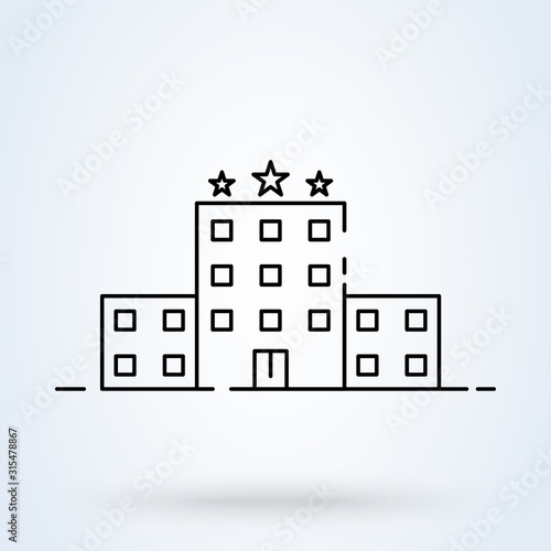 Hotel five stars Universal line. Simple vector modern icon design illustration.