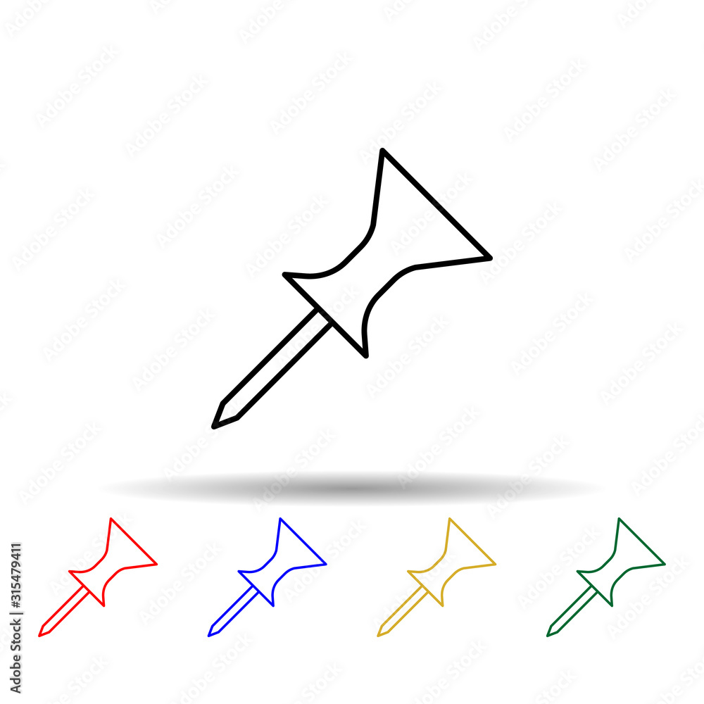 needle pin multi color style icon. Simple thin line, outline vector of web icons for ui and ux, website or mobile application needle pin multi color style icon. Simple thin line, outline vector of web icons for ui and ux, website or mobile application