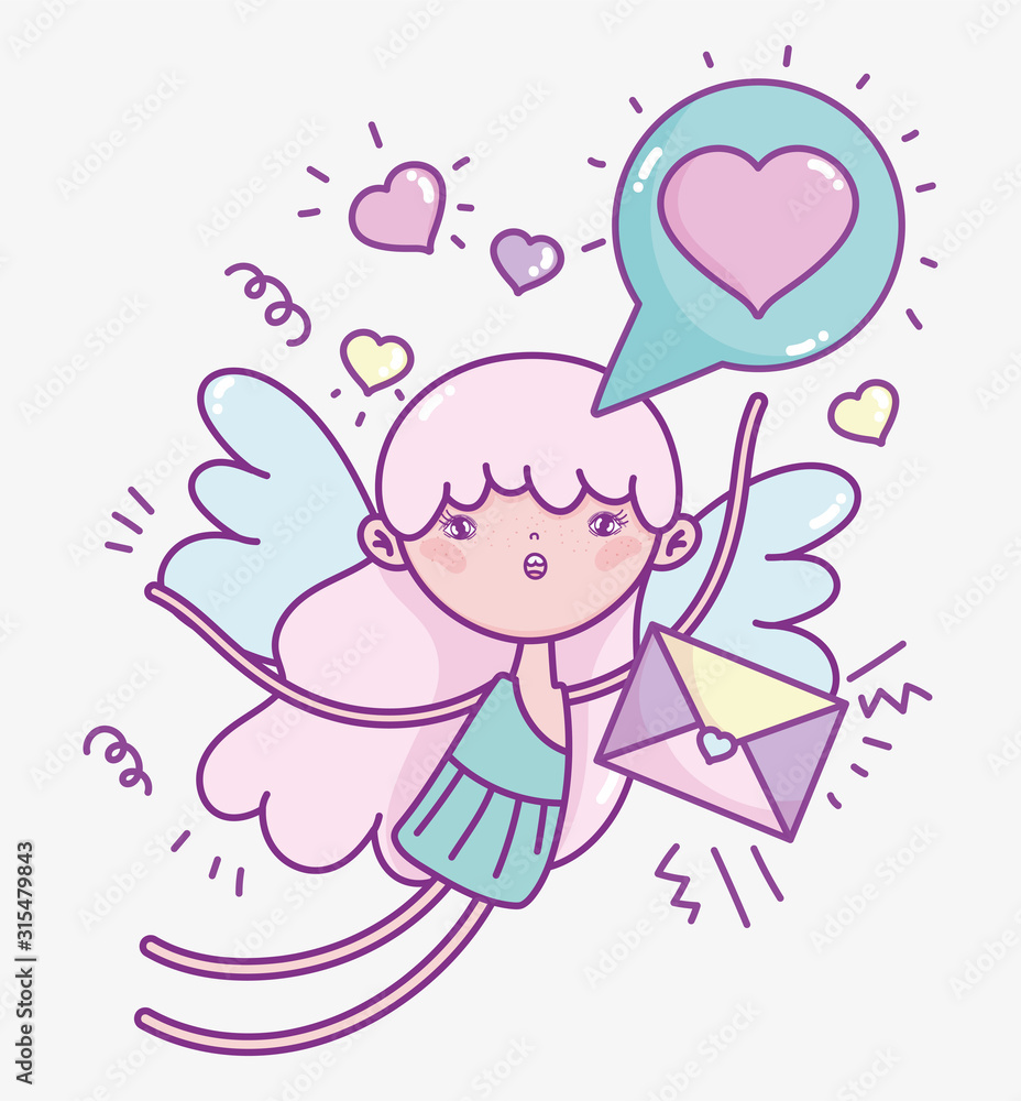 happy valentines day, cute cupid love message envelope hearts happy valentines day, cute cupid love message envelope hearts