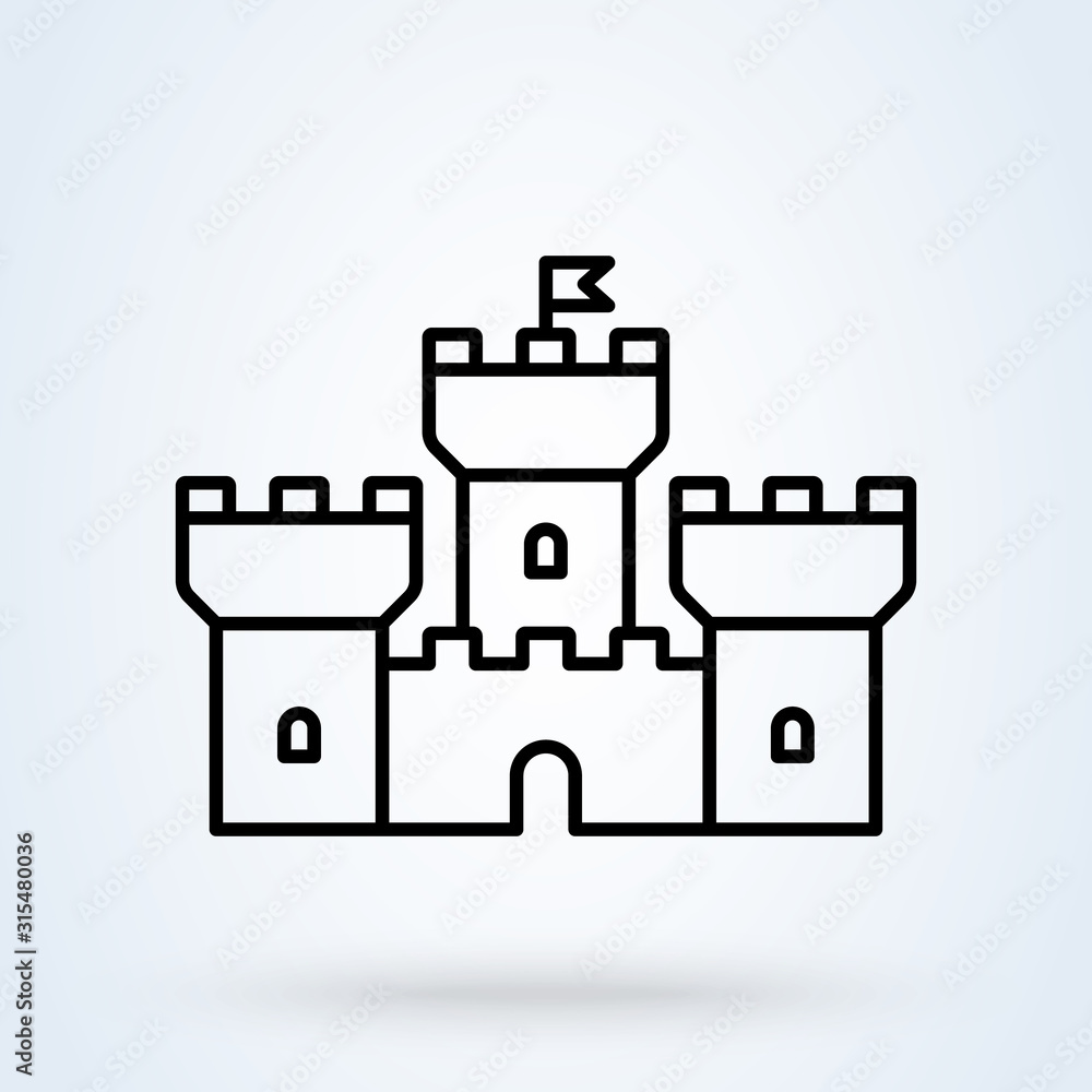 Outlined castle. Simple modern icon design illustration. Outlined castle. Simple modern icon design illustration.