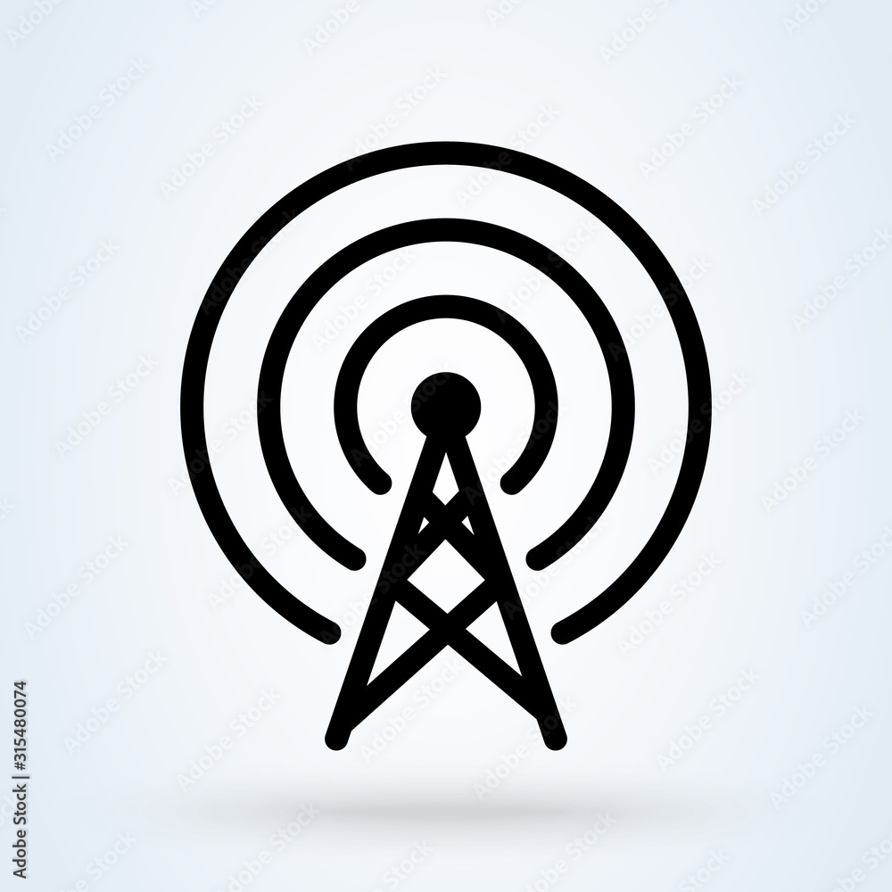 Communication tower signal, Simple modern icon design illustration. Communication tower signal, Simple modern icon design illustration.