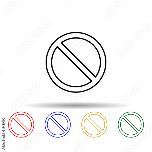a temporary sign can be stopped multi color style icon. Simple thin line, outline vector of web icons for ui and ux, website or mobile application