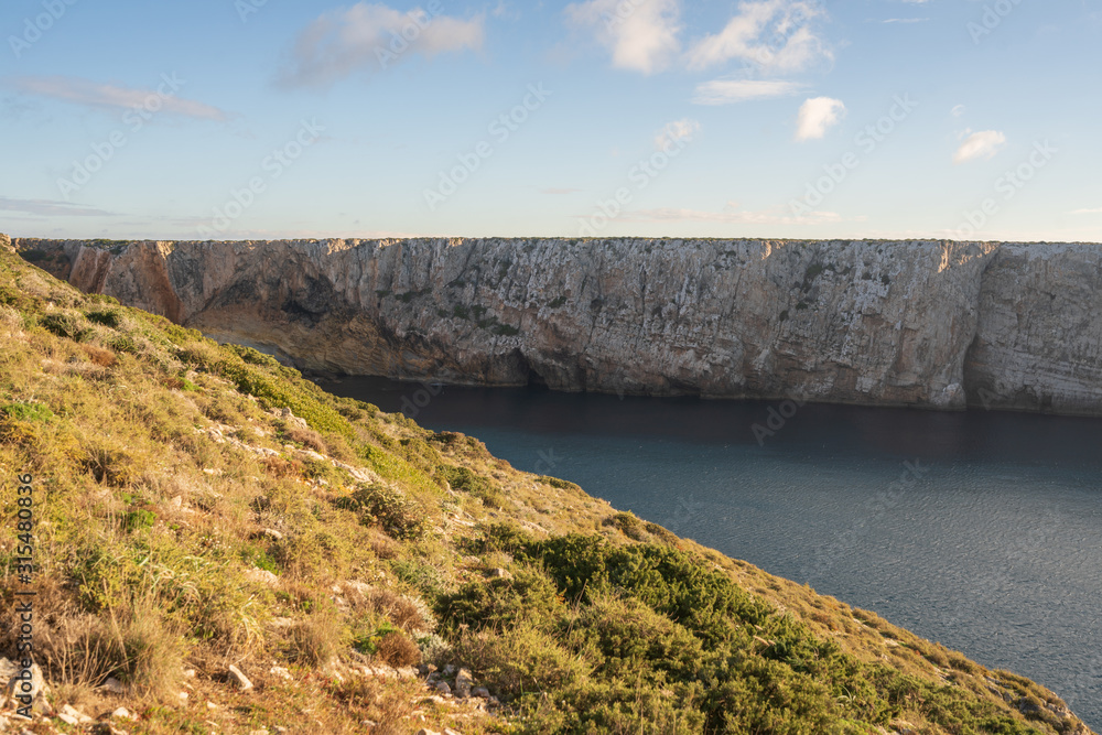 Beach cliffs in Sagres coast in Portugal Beach cliffs in Sagres coast in Portugal