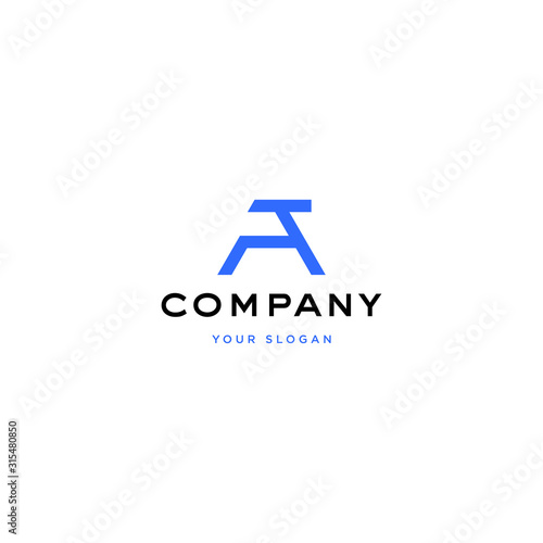 Free Download Vector logo design icon. Initial AT, TA letter. Modern simple style - GFXLoad