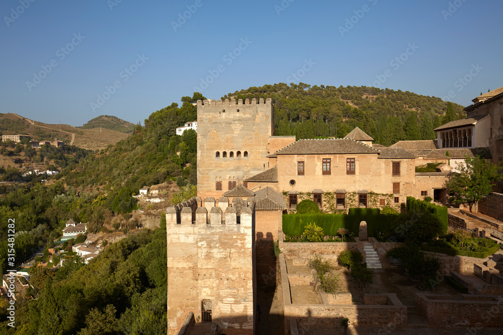 The Alcazaba fortress at Alhambra complex, Granada, Andalusia, Spain