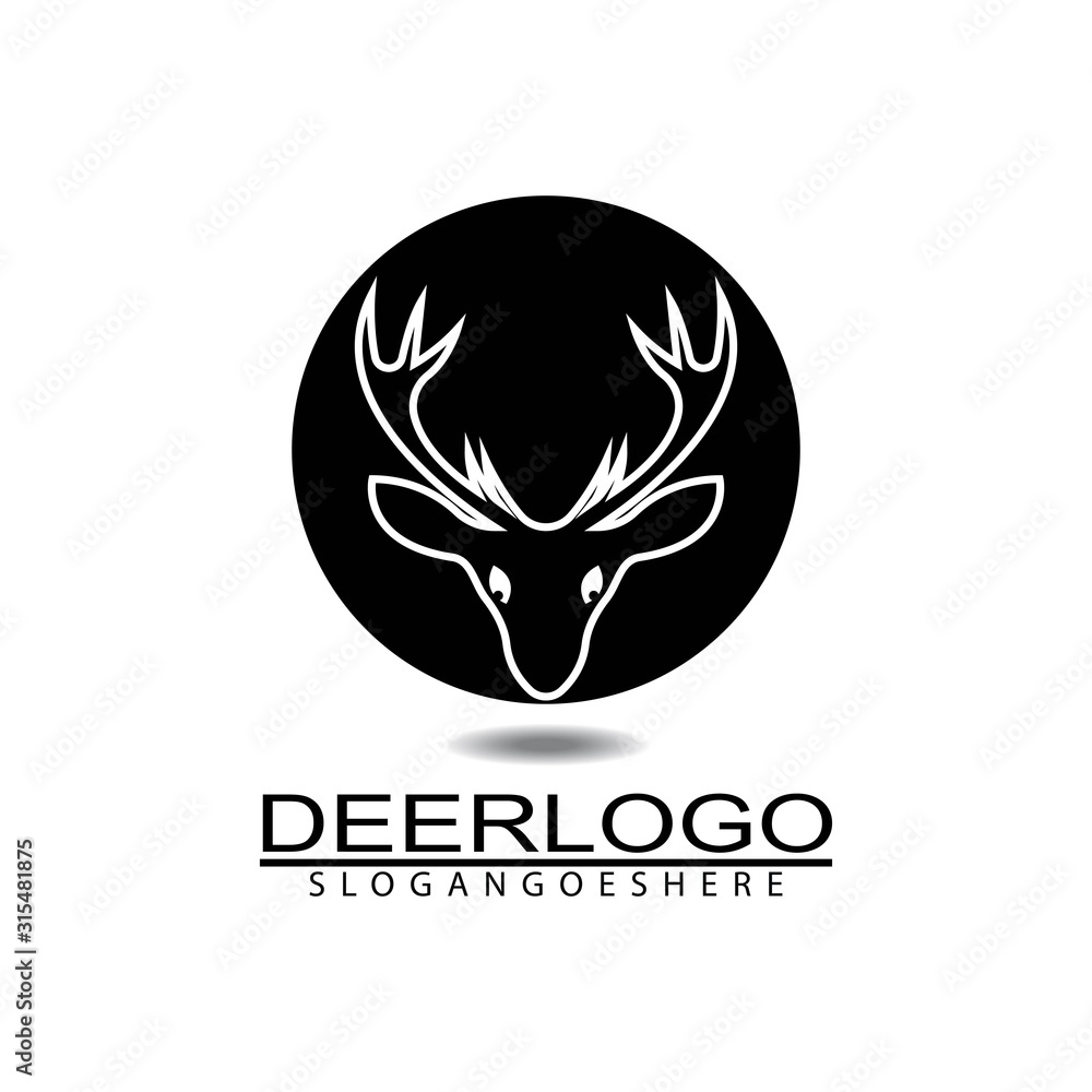Deer head icon logo design vector illustration Deer head icon logo design vector illustration