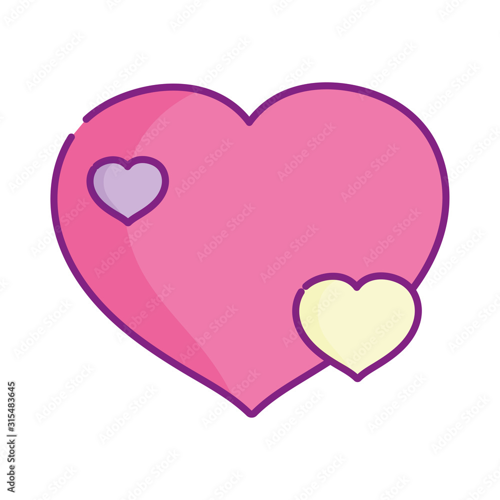happy valentines day, hearts love romantic feelings icon