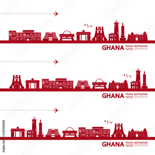 Ghana travel destination grand vector illustration. 