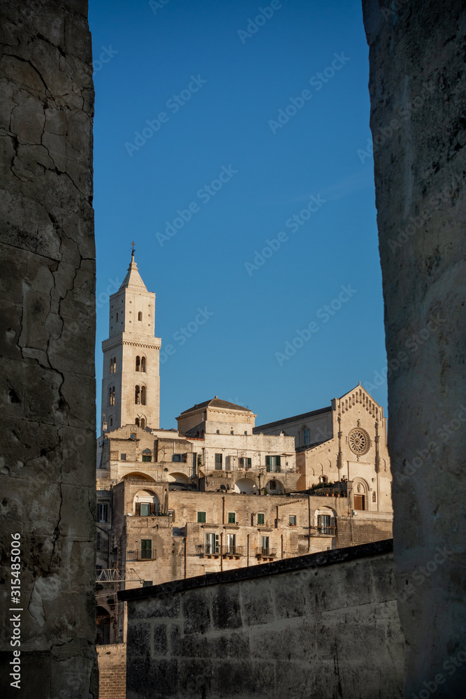 The Cathedral of Matera in the Middle of the Sassi di Matera