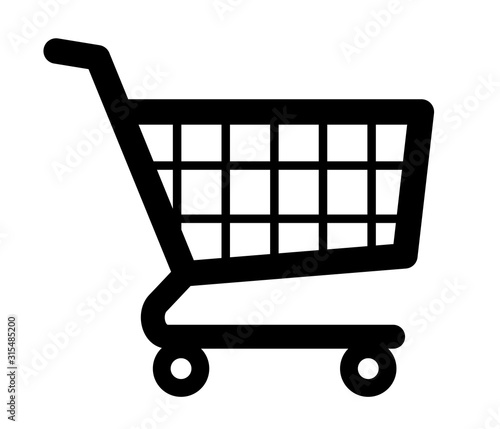 Unfilled shopping cart symbol icon