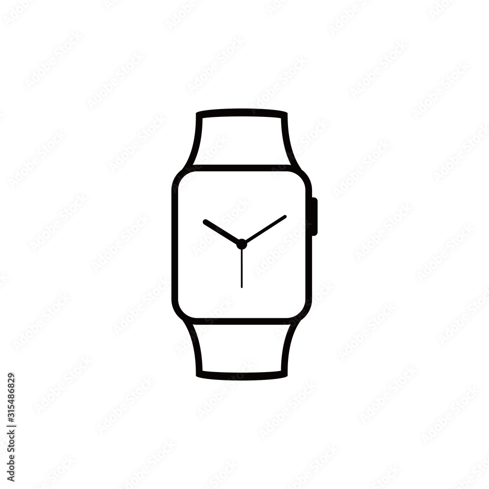 Smart watch vector icon. Clock digital showing the time. Vector for apps and websites Smart watch vector icon. Clock digital showing the time. Vector for apps and websites