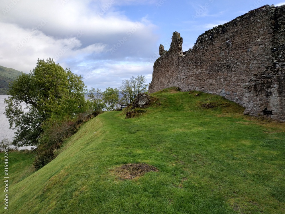 Casual view on the Invergordon castle at Scotland in cloudy weather