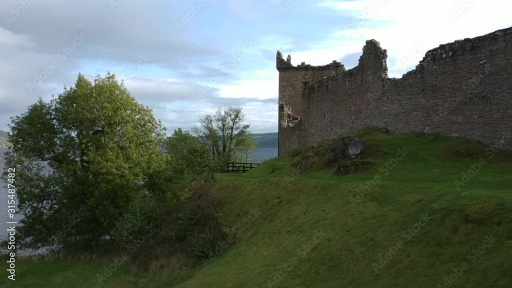 Casual view on the Invergordon castle at Scotland in cloudy weather Casual view on the Invergordon castle at Scotland in cloudy weather