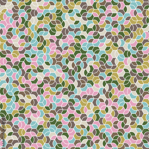 Pastel Hexagon Funky random micro tiny tile mosaic geo chaos print seamless repeat vector pattern eps 10 swatch.