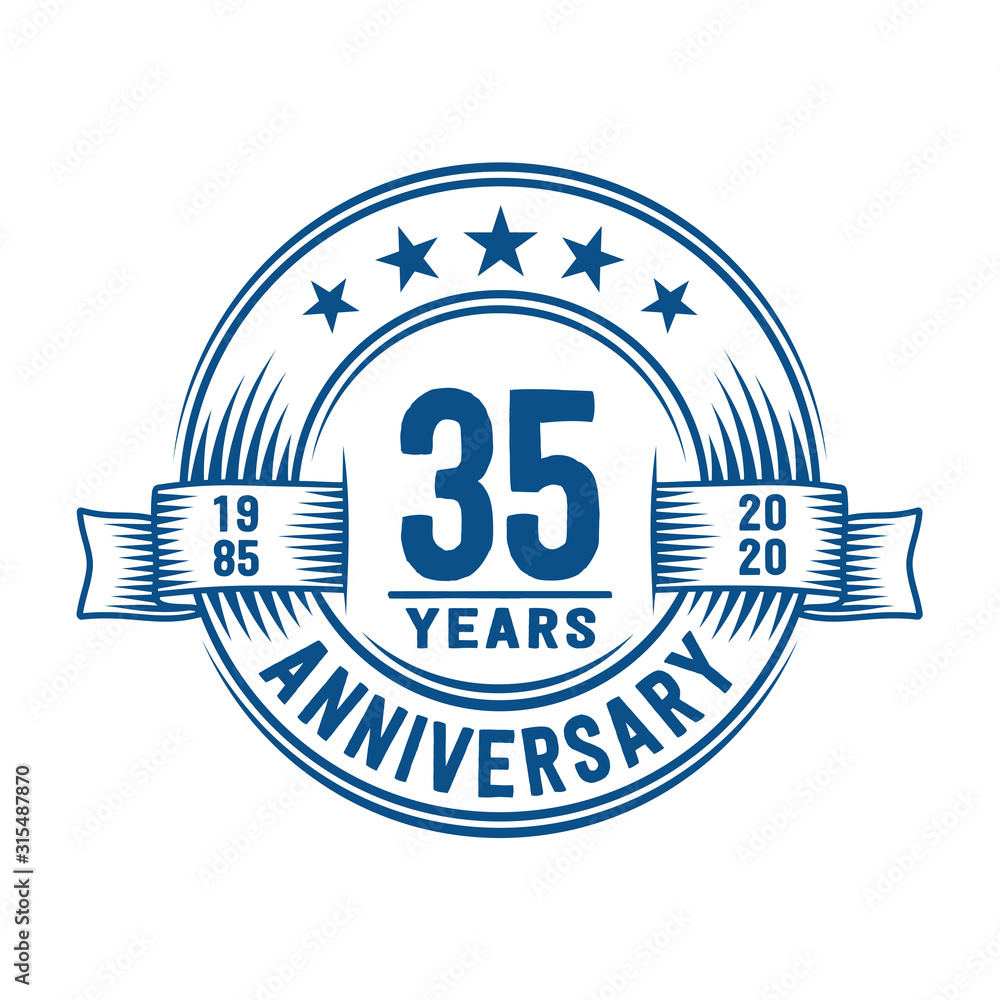 Fototapeta premium 35 years logo design template. 35th anniversary vector and illustration.