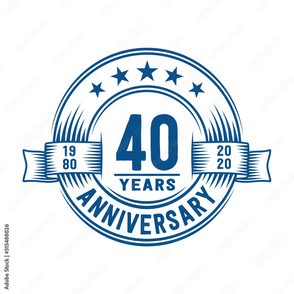 40 years logo design template. 40th anniversary vector and illustration.