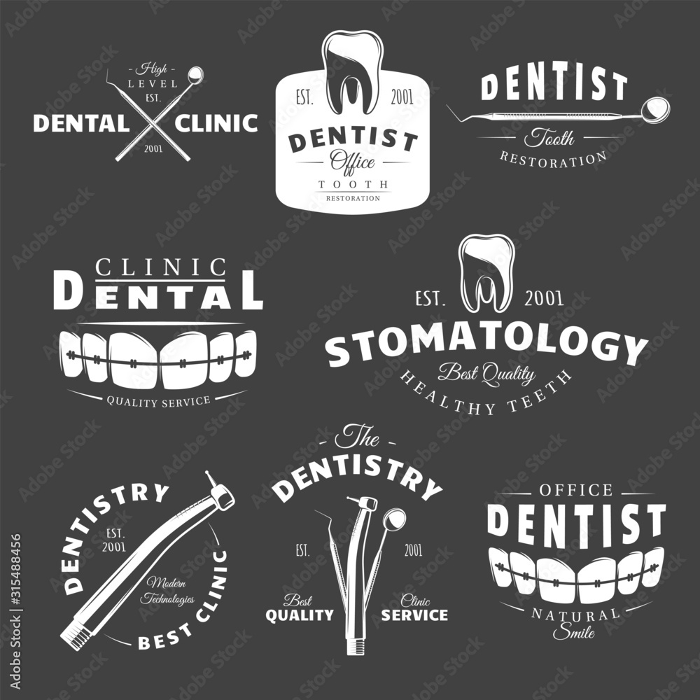 Fototapeta premium Set of dental labels