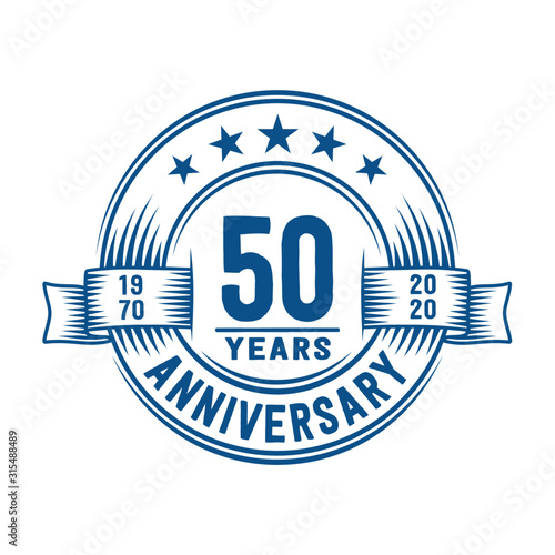 50 years logo design template. 50th anniversary vector and illustration.