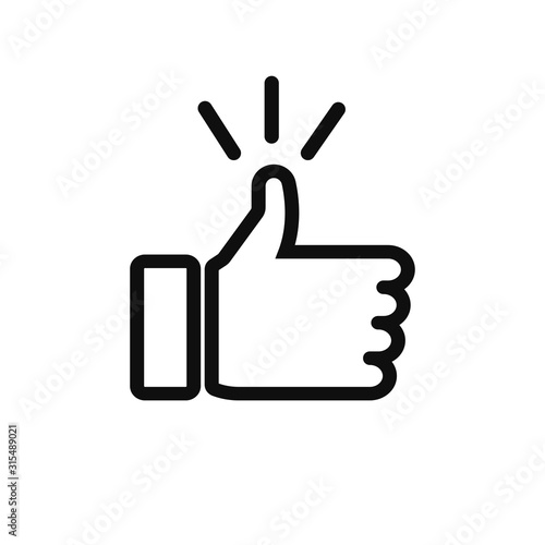 Thumbs up vector icon that shows the feeling of likes on social media.