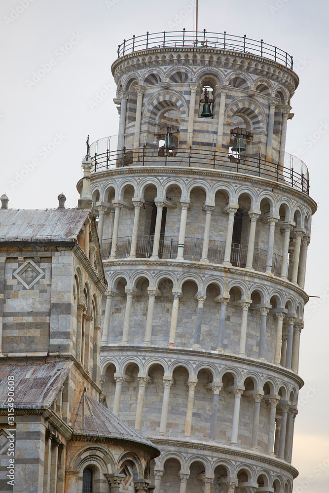 Detail of the Cathedral and the Leaning Tower, Pisa, Italy