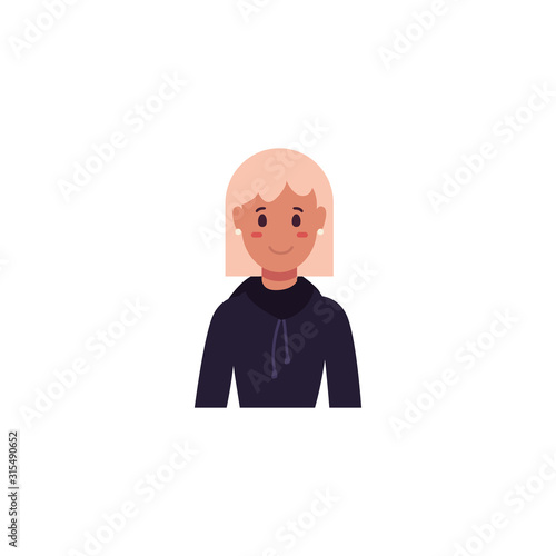 avatar blond woman person vector design