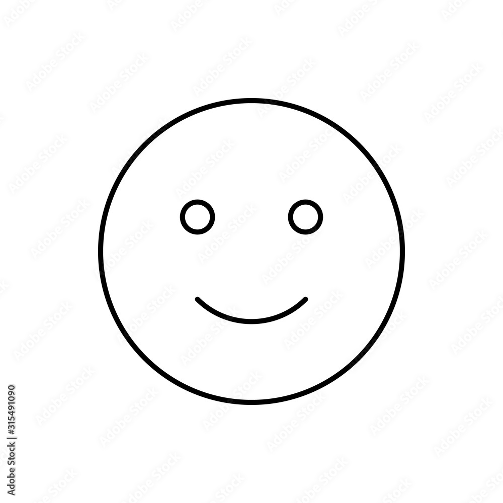 Smiling, emotions icon. Simple line, outline vector expression of mood icons for ui and ux, website or mobile application Smiling, emotions icon. Simple line, outline vector expression of mood icons for ui and ux, website or mobile application
