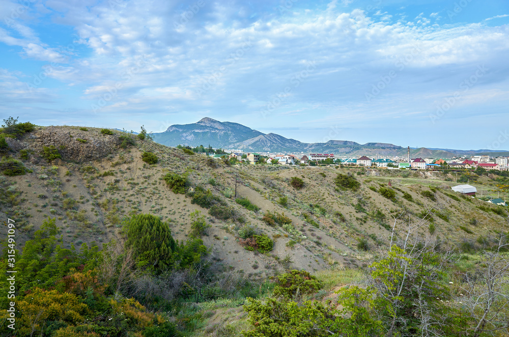 Mountainous area with vegetation, Sudak District, Republic of Crimea