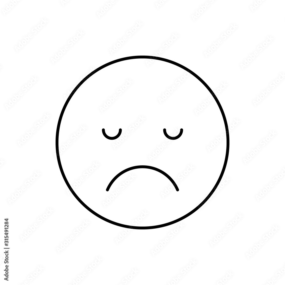 Sad sleepy, emotions icon. Simple line, outline vector expression of mood icons for ui and ux, website or mobile application