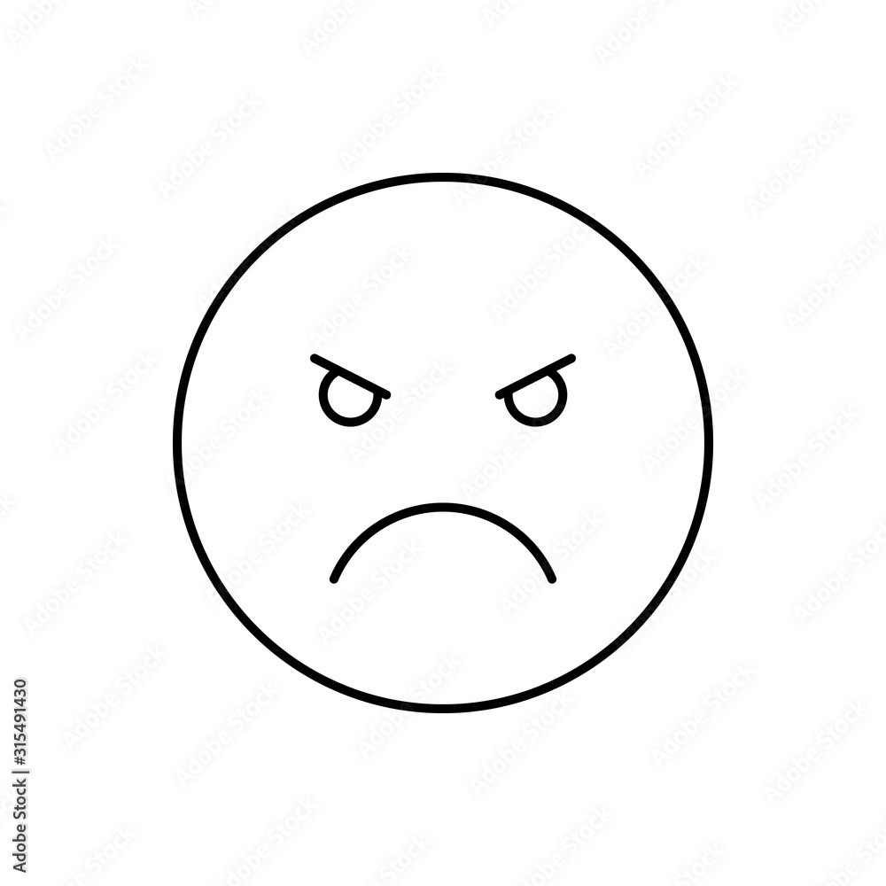 Very angry, emotions icon. Simple line, outline vector expression of mood icons for ui and ux, website or mobile application Very angry, emotions icon. Simple line, outline vector expression of mood icons for ui and ux, website or mobile application