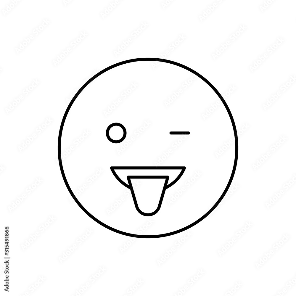 Wink, tongue, emotions icon. Simple line, outline vector expression of mood icons for ui and ux, website or mobile application Wink, tongue, emotions icon. Simple line, outline vector expression of mood icons for ui and ux, website or mobile application