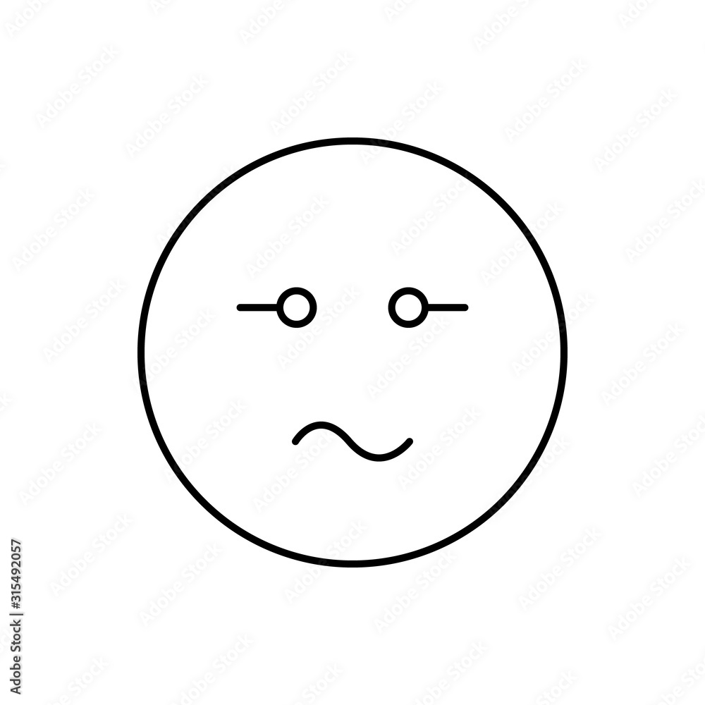 Curved mouth, emotions icon. Simple line, outline vector expression of mood icons for ui and ux, website or mobile application Curved mouth, emotions icon. Simple line, outline vector expression of mood icons for ui and ux, website or mobile application