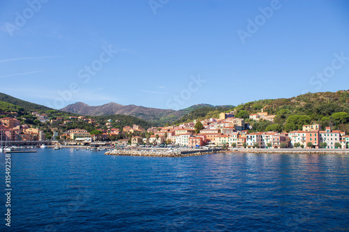 Water view of Portoferraio, Province of Livorno, on the island of Elba in the Tuscan Archipelago of Italy, Europe © Olga