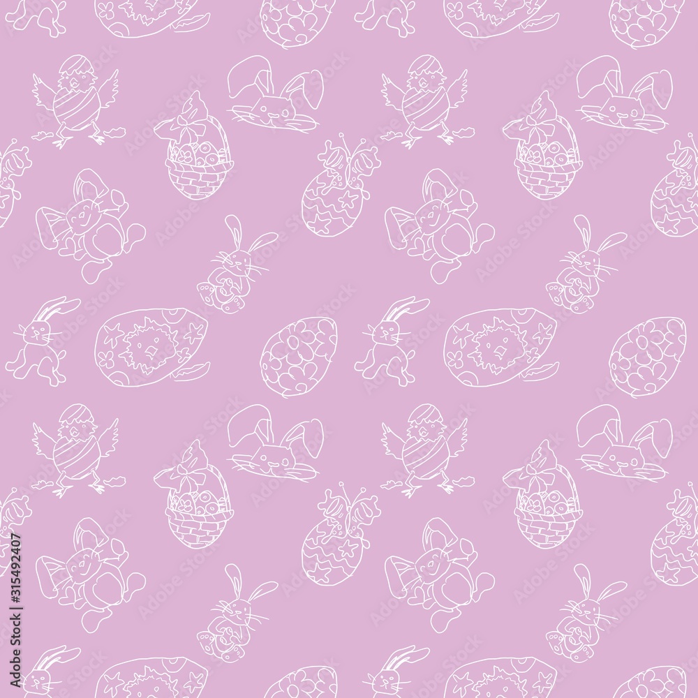 easter seamless pattern doodles bunnies ornament easter seamless pattern doodles bunnies ornament