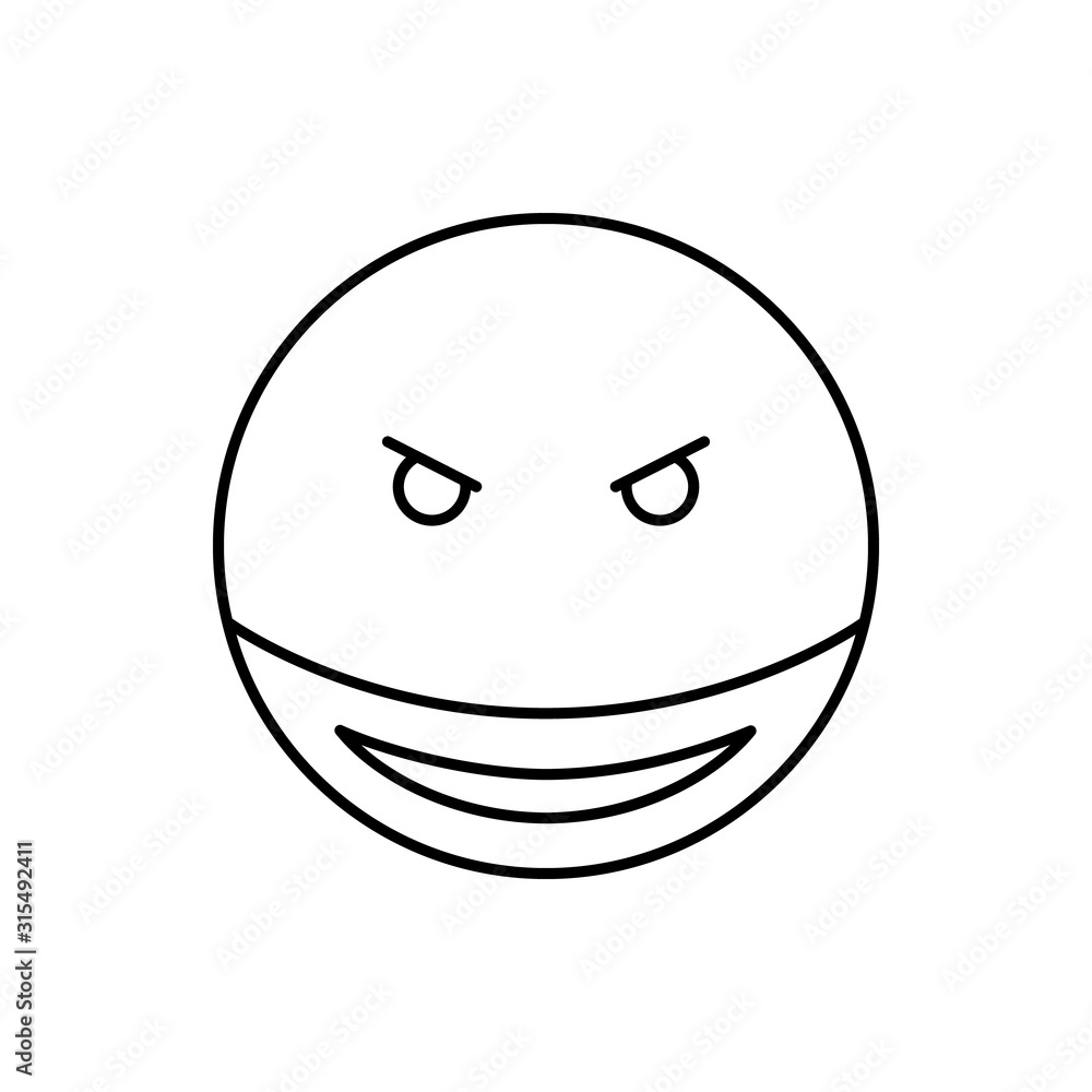 Evil Smile, emotions icon. Simple line, outline vector expression of mood icons for ui and ux, website or mobile application Evil Smile, emotions icon. Simple line, outline vector expression of mood icons for ui and ux, website or mobile application