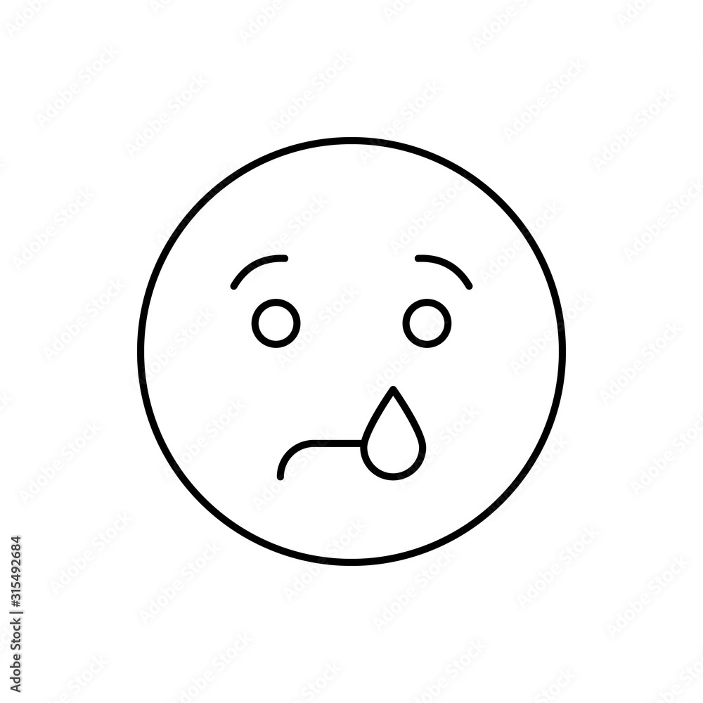 Fototapeta premium Crying, emotions icon. Simple line, outline vector expression of mood icons for ui and ux, website or mobile application